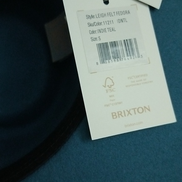 Brixton Leigh Australian WOOL FELT Wide Brim Fedora Hat INDIE TEAL BLUE NEW main image 11